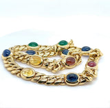 Einmaliges Collier / Armband in 18 Karat Gelbgold mit Saphiren & Smaragden