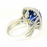 Einmaliger Ring & Anhänger in 18 Karat Weißgold mit riesigem AAAA Tansanit & Brillanten