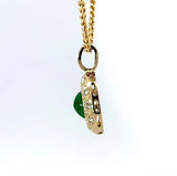 Eleganter Anhänger in 14 Karat Gelbgold mit Smaragd & Brillanten