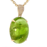 Riesiger Anhänger in 14 Karat Gelbgold mit beeindruckendem Peridot & Brillanten