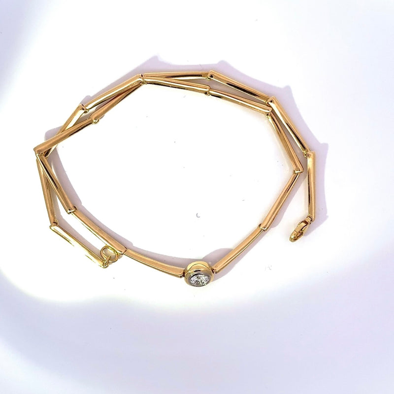 Seltenes Vintage-Collier in 18 Karat Gelbgold mit 1,07 Karat Brillant