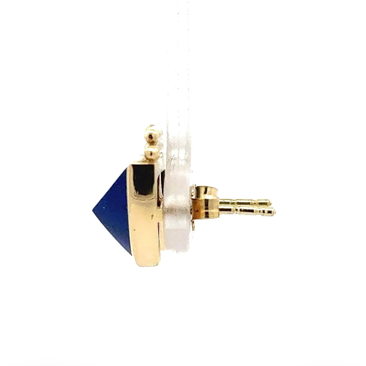 Handcrafted 14K Yellow Gold Lapis Lazuli Earrings