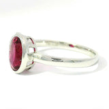 Eleganter Ring in 18 Karat Weißgold mit Rubellit & Brillanten