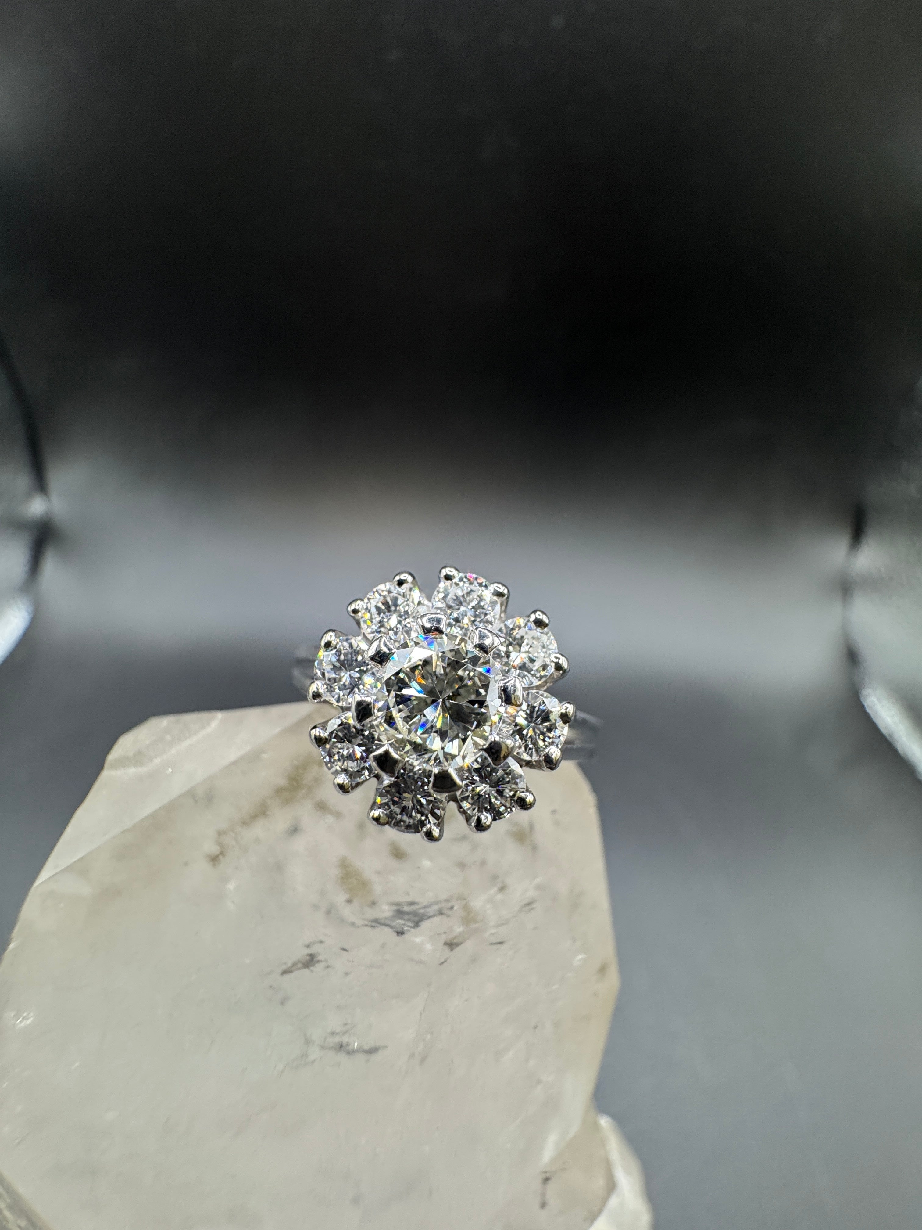 Timeless entourage ring in 14 karat white gold with vibrant brilliant-cut diamonds