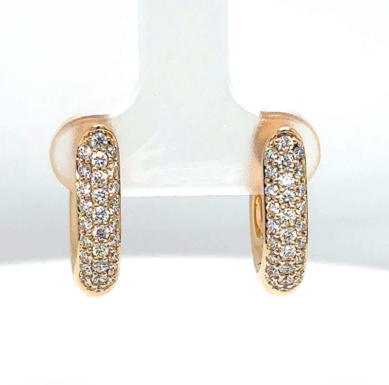 Große Tamara Comolli Signature Drop Hoops Pavé Creolen in 18 Karat Rosegold
