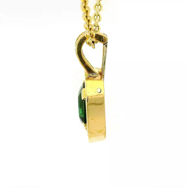 Goldbaur Anhänger in 18 Karat Gelbgold mit feinem Turmalin & Brillanten