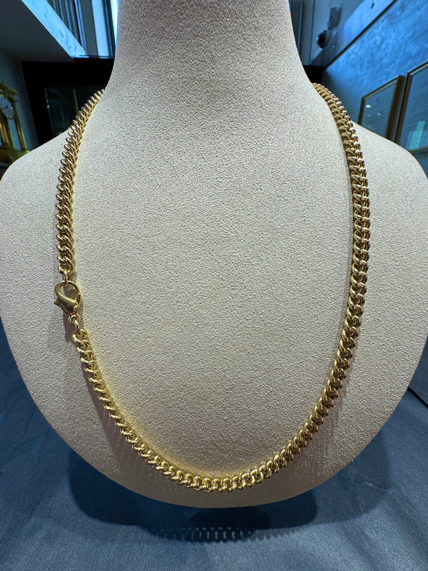 Elegante Rundpanzer Halskette in 8 Karat Gelbgold mit Karabiner