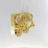 Massive Ohrringe in 18 Karat Gelbgold mit Brillanten & Süßwasserperlen