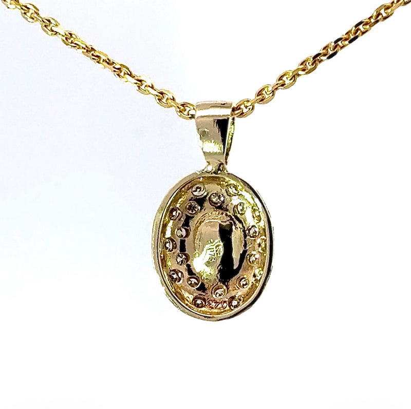 Eleganter Anhänger in 14 Karat Gelbgold mit Smaragd & Brillanten