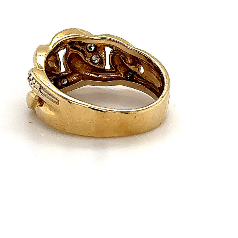 Dekorativer Ring in 14 Karat (585) Gelbgold mit feinen Brillanten
