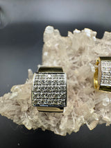 Handgefertigte Kreolen in 18 Karat (750) Gelb- und Weißgold mit hochfeinen Brillanten