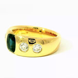 Hochwertiger Jaufmann Ring in 18 Karat Gelbgold mit Saphir & riesigen Diamanten