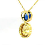 Edler Anhänger in 18 Karat Gelbgold mit hochfeinem Saphir & Fancy Brillant