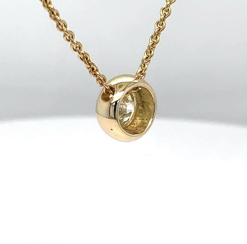 Edler Solitär Anhänger in 14 Karat Gelbgold mit feinen Brillant & Kette