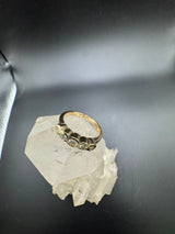 Massiver Halbmemory Ring in 14 Karat Gelbgold mit feinen Brillanten