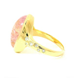 Moderner Ring in 18 Karat Gelbgold mit großem Morganit & Brillanten