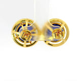 Beeindruckende Ohrringe in 18 Karat Gelbgold mit feinen Tansaniten & Brillanten