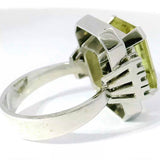 Einmaliger Ring in 18 Karat Weißgold mit Zitronenquarz & Brillanten