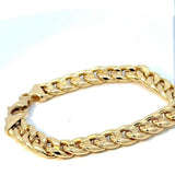 Breites Panzerketten-Armband in 18 Karat (750) Gelbgold mit Karabiner