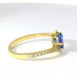 Moderner Ring in 14 Karat Gelbgold mit hochfeinem Tansanit & Brillanten
