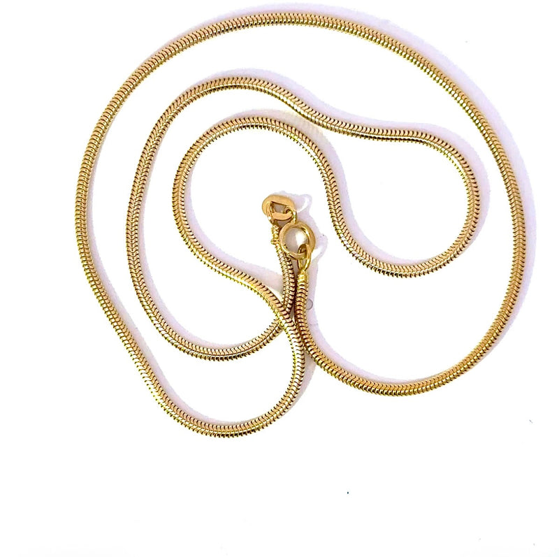Elegante Schlangenkette in 9 Karat Gelbgold mit Federring