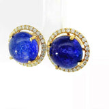 Beeindruckende Ohrringe in 18 Karat Gelbgold mit feinen Tansaniten & Brillanten