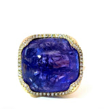 Beeindruckender Ring in 14 Karat Gelbgold mit feinen Tansanit & Brillanten