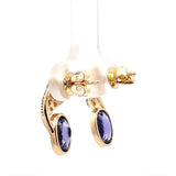 Elegante Ohrringe in 14 Karat (585) Gelbgold mit Tansaniten & Brillanten
