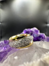 Eleganter Bicolor Ring in 14 Karat (585) Gelb & Weißgold mit Brillanten