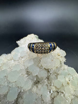 Edler Ring in 18 Karat Gelbgold mit feinen Brillanten & Saphiren