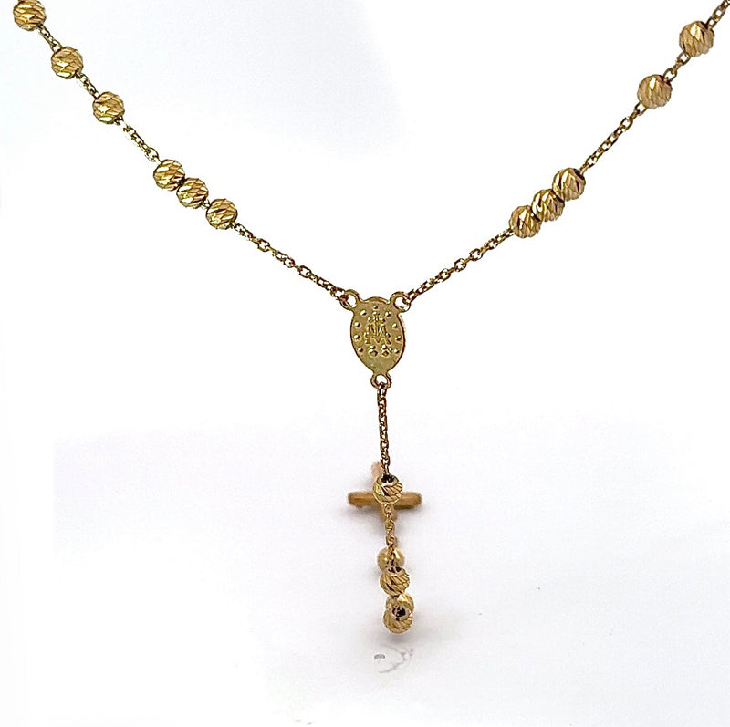 Zeitloser Rosenkranz in 14 Karat (585) Gelbgold mit Madonna & Jesus