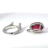 Beeindruckender Ring & Anhänger in 14 Karat Weißgold mit Rubellit & Brillanten