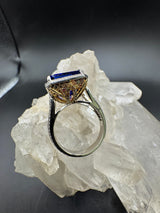 Edler Tansanit Ring in 18 Karat Weißgold mit feinen Brillanten
