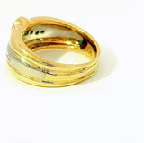 Handgefertigter Ring in 18 Karat Gelbgold mit Smaragden & Brillanten