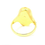 Moderner Ring in 18 Karat Gelbgold mit großem Morganit & Brillanten