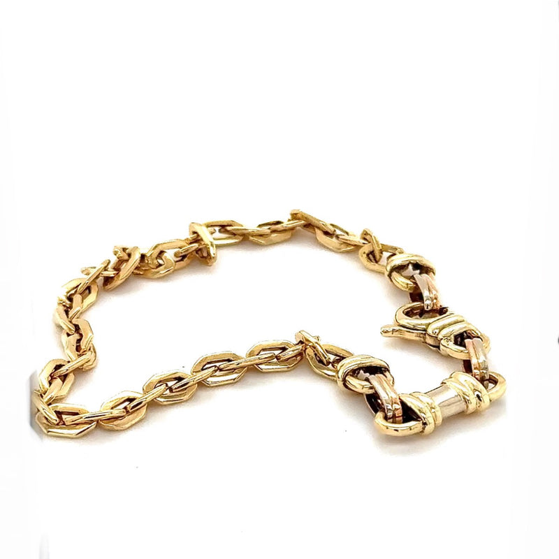 Ausgefallenes Armband in 14 Karat Gelbgold mit Karabiner