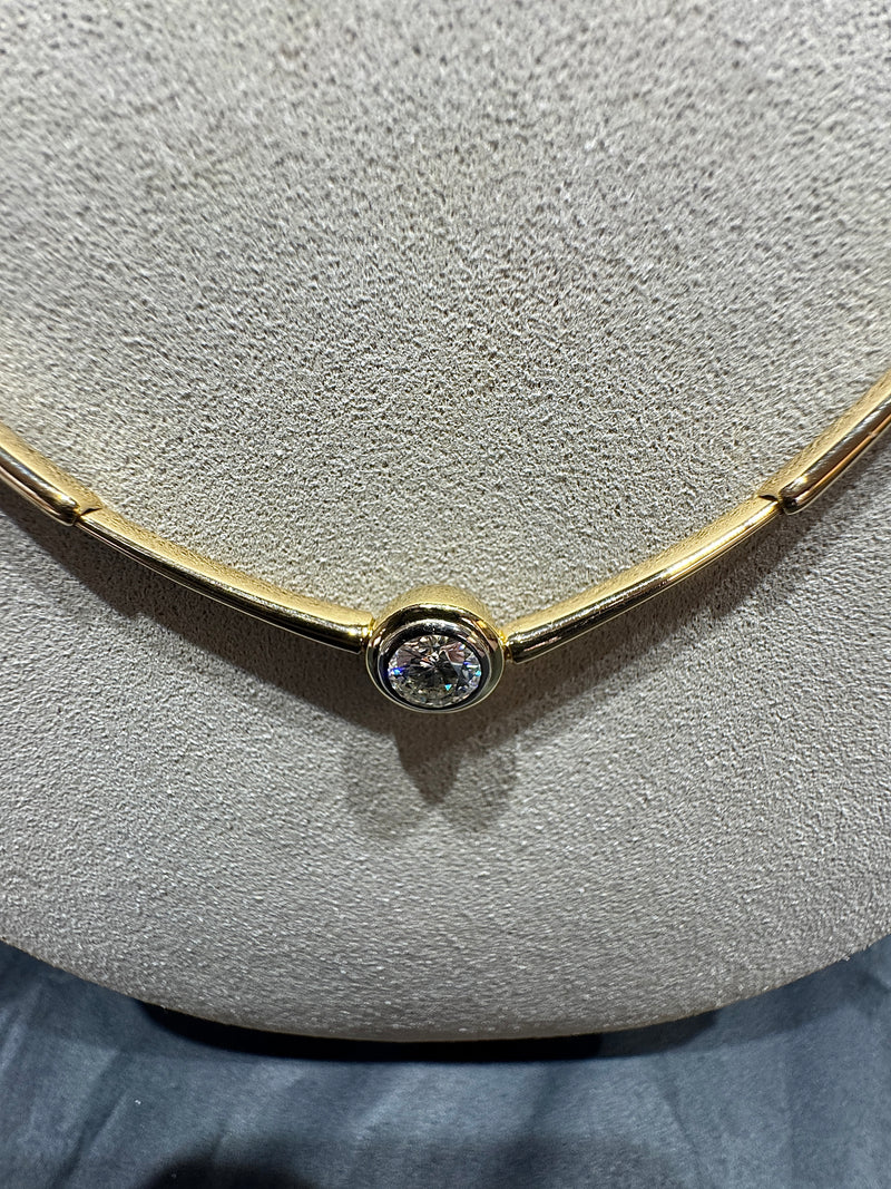 Seltenes Vintage-Collier in 18 Karat Gelbgold mit 1,07 Karat Brillant