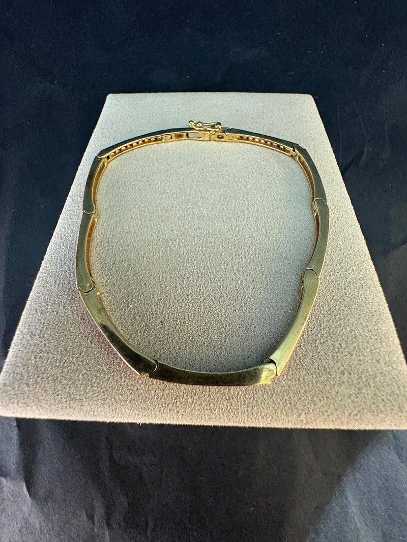 Elegantes Armband in 14 Karat Gelbgold mit rosa Saphiren & Rubinen