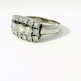 Vintage-Cocktailring in 14 Karat Weißgold mit 1,47 ct hochfeinen Brillanten