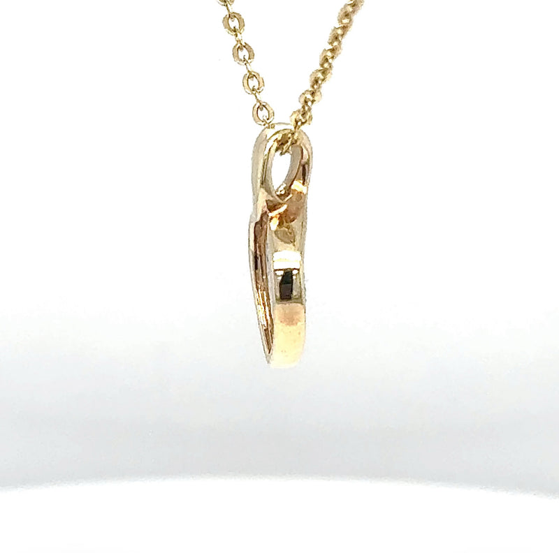 Zeitloser Herz-Anhänger in 14 Karat Gelb & Weißgold mit Kette