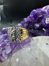 Eindrucksvoller Vintage-Ring in 18 Karat Gelb- und Weißgold mit hochfeinen Brillanten – ausdrucksstarke Handarbeit mit Geschichte