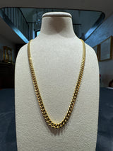 Abgerundete Panzerkette in 14 Karat Gelbgold mit Karabiner