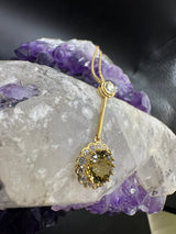 Besonderes Collier in 18 Karat Gelbgold mit gelben Tansanit & Brillanten