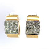 Handgefertigte Kreolen in 18 Karat (750) Gelb- und Weißgold mit hochfeinen Brillanten