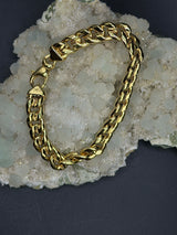 Breites Panzerketten-Armband in 18 Karat (750) Gelbgold mit Karabiner