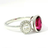 Eleganter Ring in 18 Karat Weißgold mit Rubellit & Brillanten