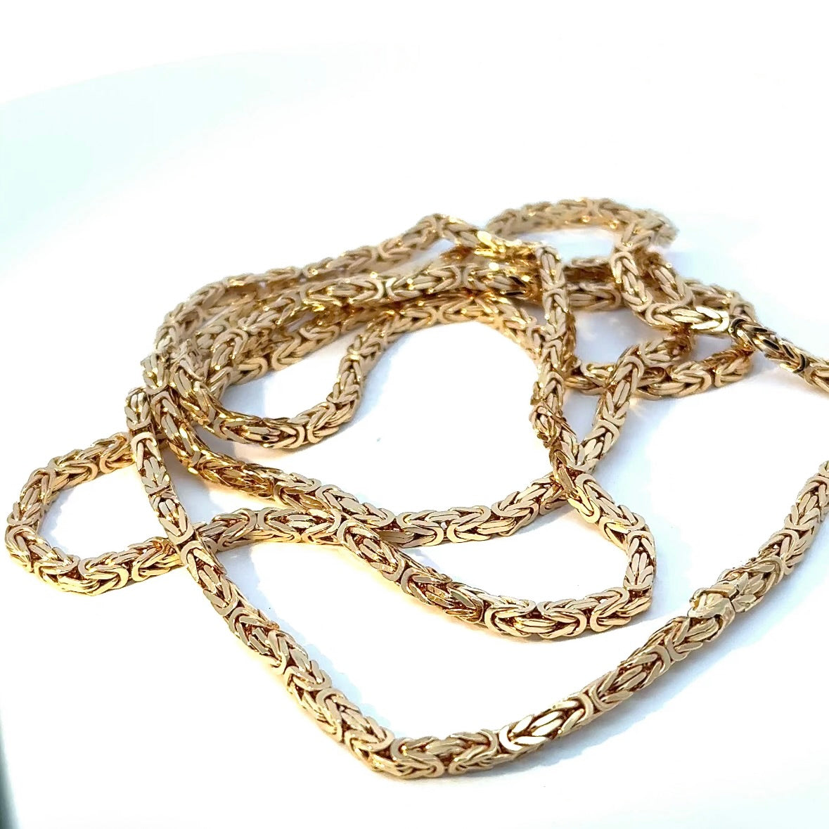 High-quality foxtail chain in 14k (585) yellow gold with box clasp