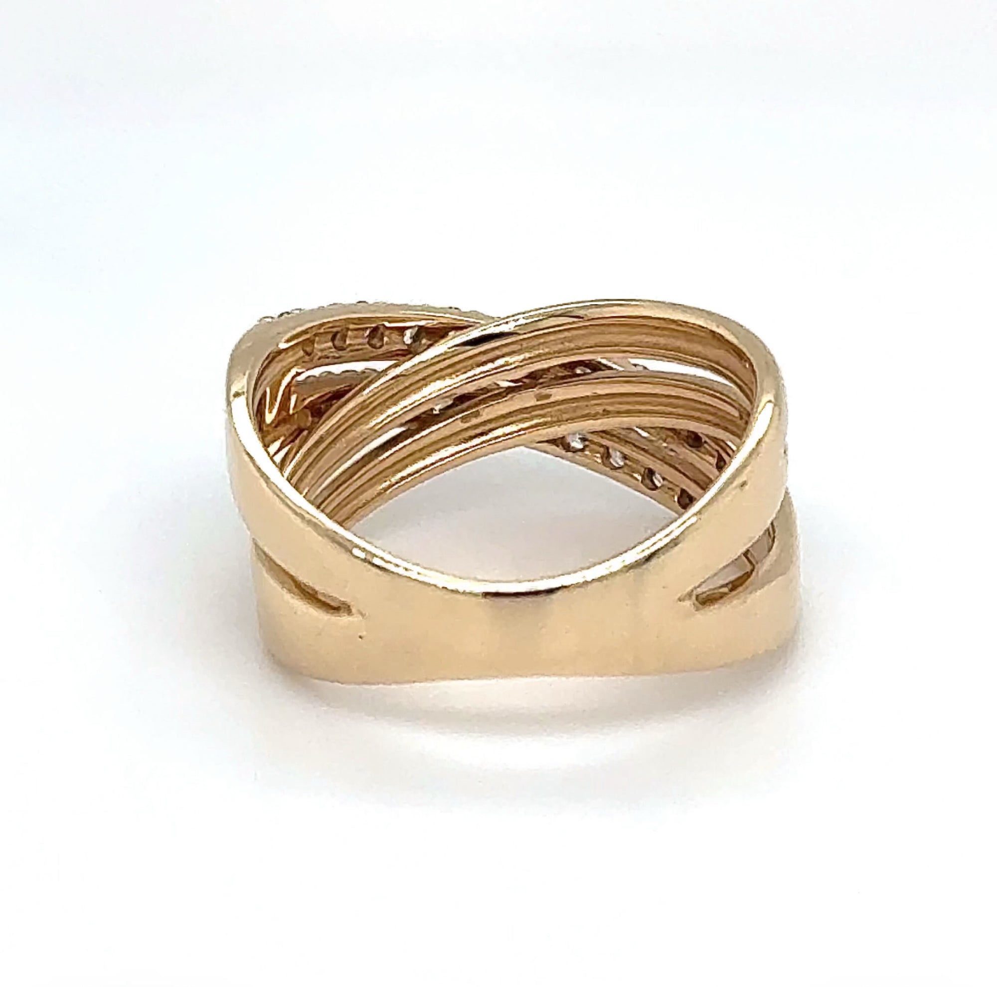 Moderner Moncara Ring in 14 Karat Gelbgold mit lupenreinen Brillanten