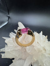 Beeindruckender Ring in 14 Karat Gelbgold mit Bicolor-Turmalin & Brillanten