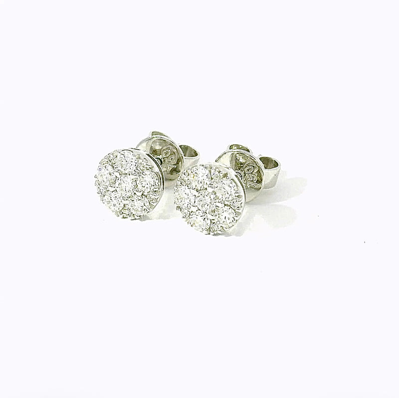 Moderne Brillantstecker in 18 Karat Weißgold mit hochfeinen Brillanten